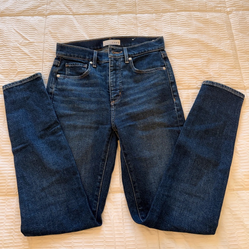 LOFT Dark Blue Straight Leg Jeans